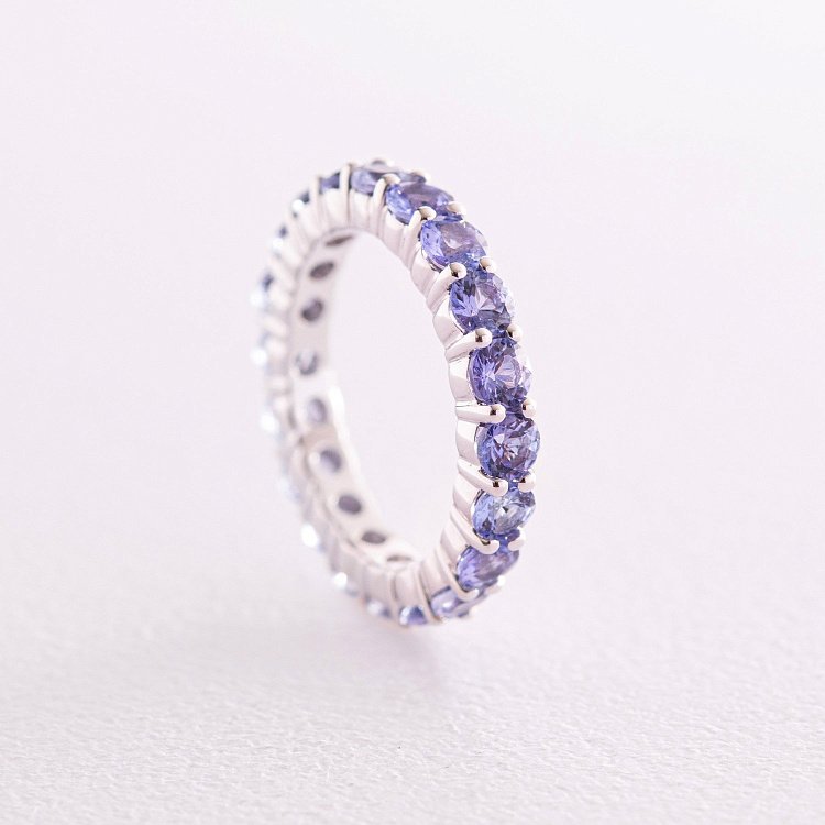 Золота каблучка з танзанітами кб0445gl від ювелірного магазину Онікс