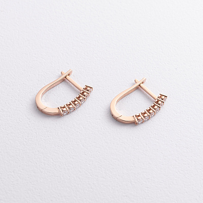 Золоті сережки з діамантами 345251321 №2