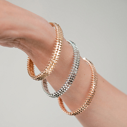 Жорсткий браслет "Pauline" у червоному золоті б05525 №10