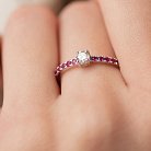 Золотое кольцо с бриллиантом и рубинами кб0473di от ювелирного магазина Оникс - 6