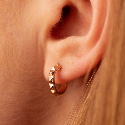 Сережки - пусети "Mona" в червоному золоті с08441 №5