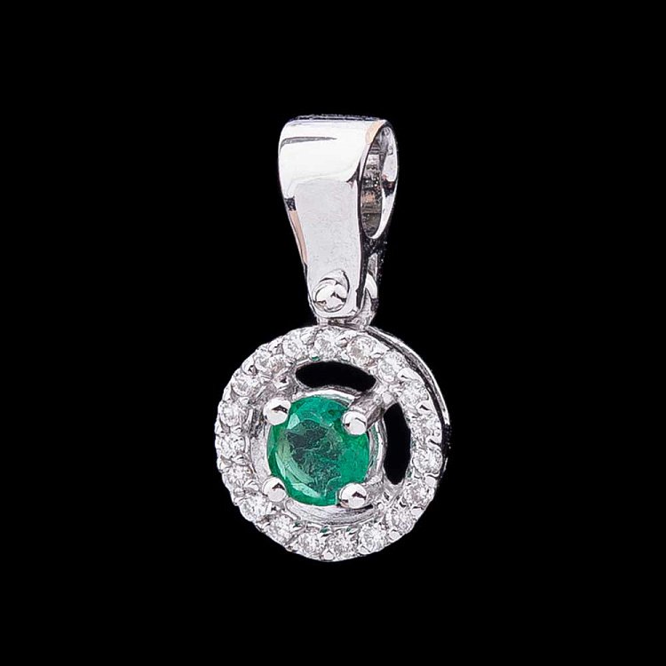 Золота підвіска з діамантами і смарагдом LDP0340-p від ювелірного магазину Онікс - 1