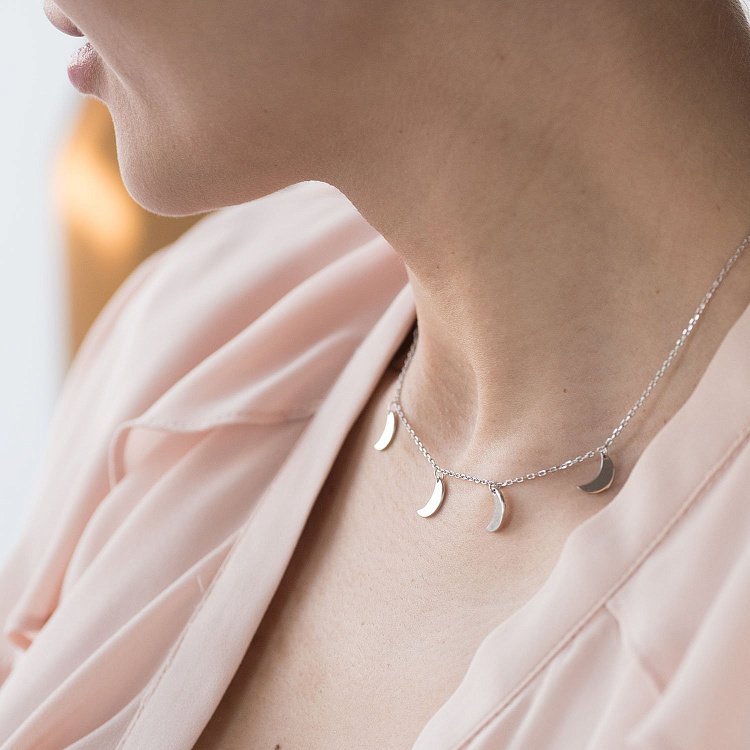 Срібне кольє "Місяць" (6 шт) 18947 від ювелірного магазину Онікс - 3