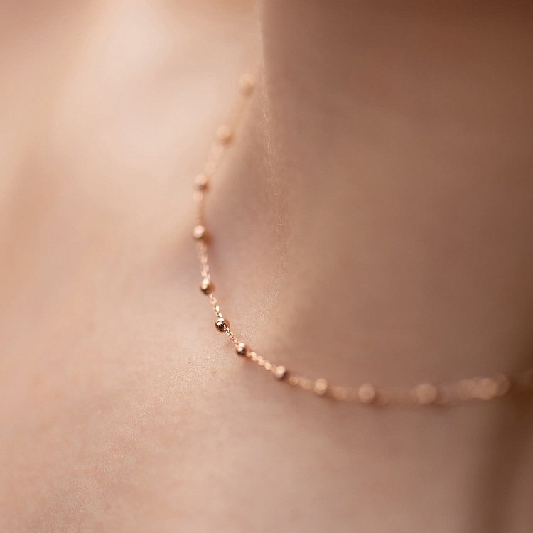 Колье "Шарики" в красном золоте кол02011 от ювелирного магазина Оникс - 5