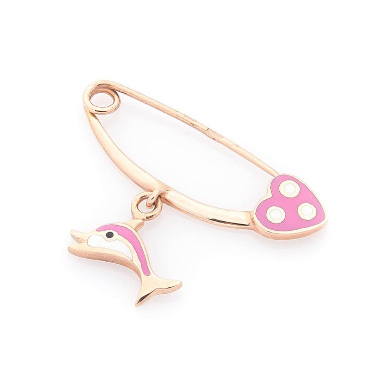 Золотая булавка "Дельфин" (эмаль) зак00093др от ювелирного магазина Оникс
