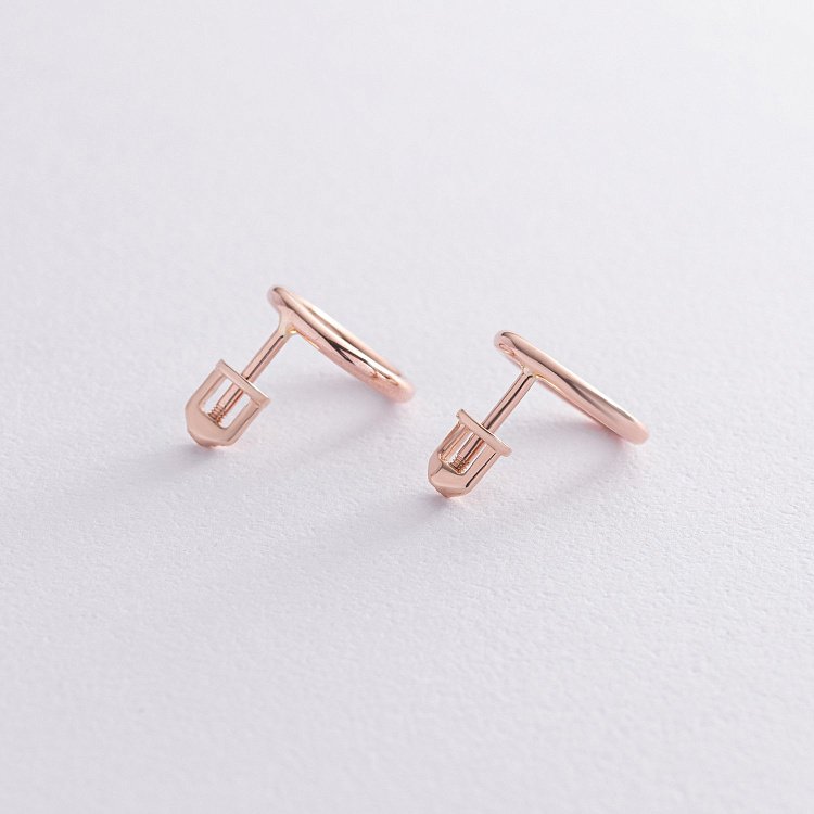 Золотые серьги "Круговорот" (1.25 см) с06682 от ювелирного магазина Оникс - 5