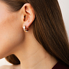 Серьги - кольца "Miranda" в красном золоте (фианиты) с09334 от ювелирного магазина Оникс - 3