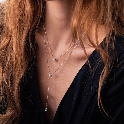 Срібне кольє "Мія" з фіанітами 181124 №2
