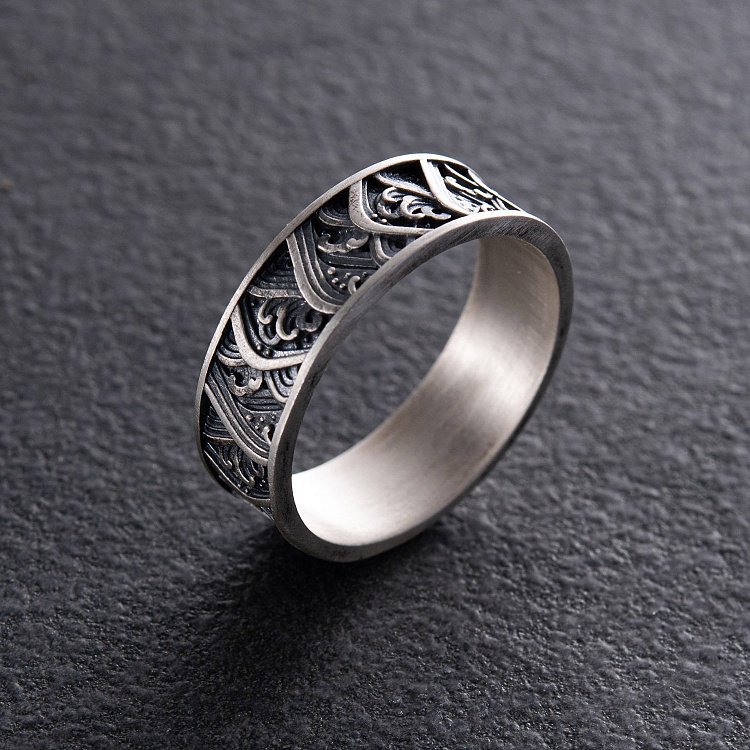 Срібна каблучка "Японські хвилі" 7019 від ювелірного магазину Онікс