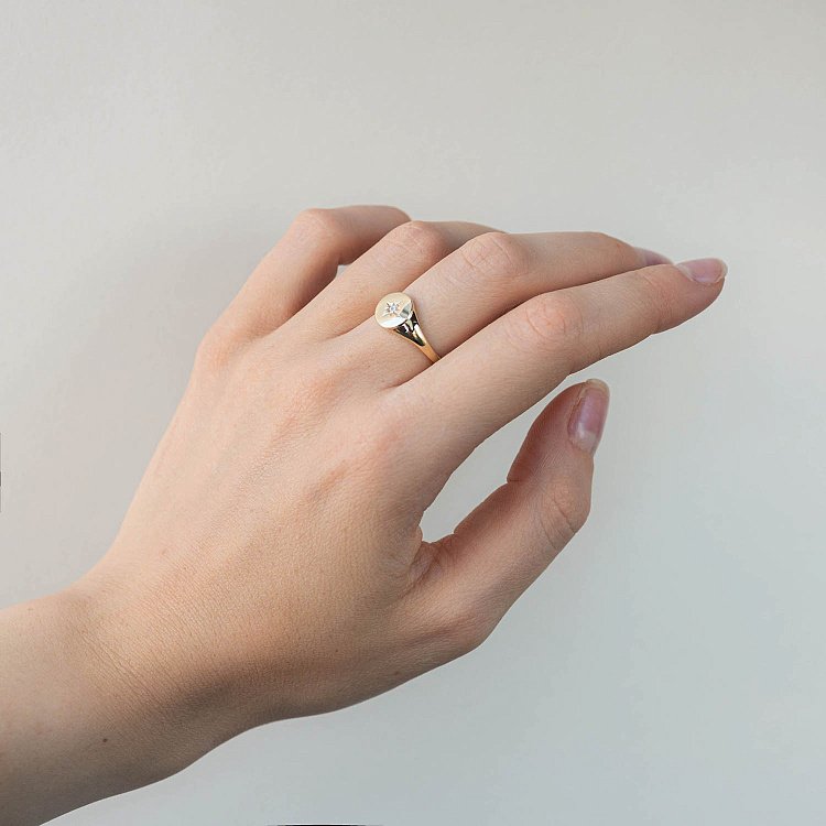 Золотое кольцо "Полярная звезда" к06742 от ювелирного магазина Оникс - 16