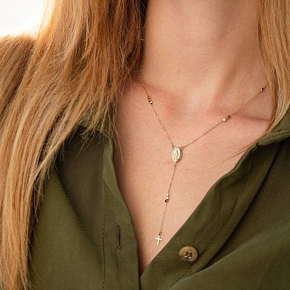 Колье "Розарий" в желтом золоте кол02211 №4