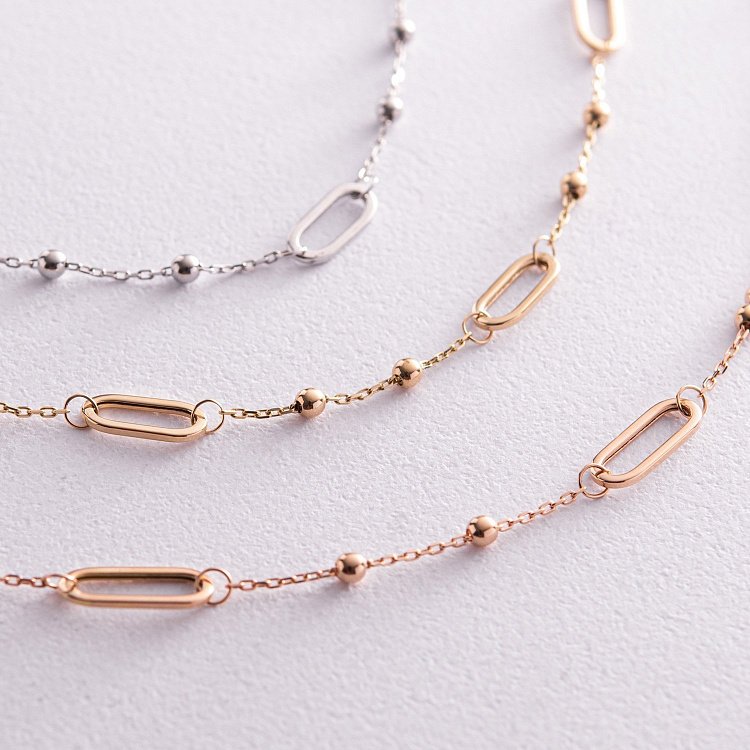 Кольє - ланцюжок "Кульки" у червоному золоті кол02224 від ювелірного магазину Онікс - 2