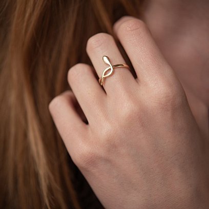 Каблучка "Змія" у жовтому золоті к07425 №4