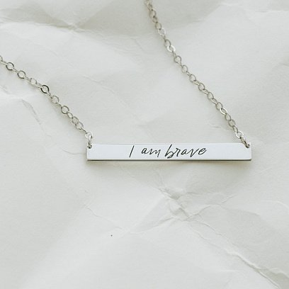 Серебряное колье с гравировкой "Смелость" 18978см №2