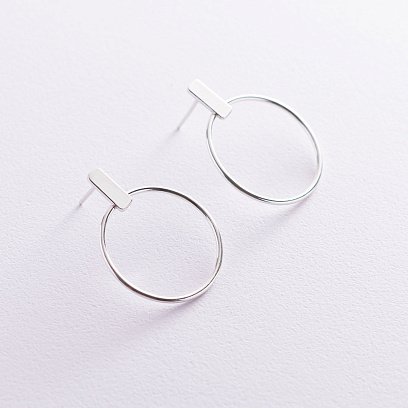 Срібні сережки - пусети "Впевненість" 122765 №2