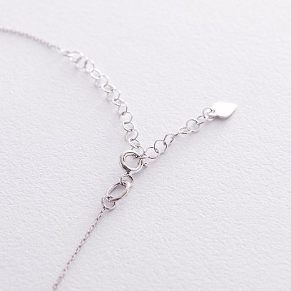 Срібне кольє з фіанітом 181020 №4