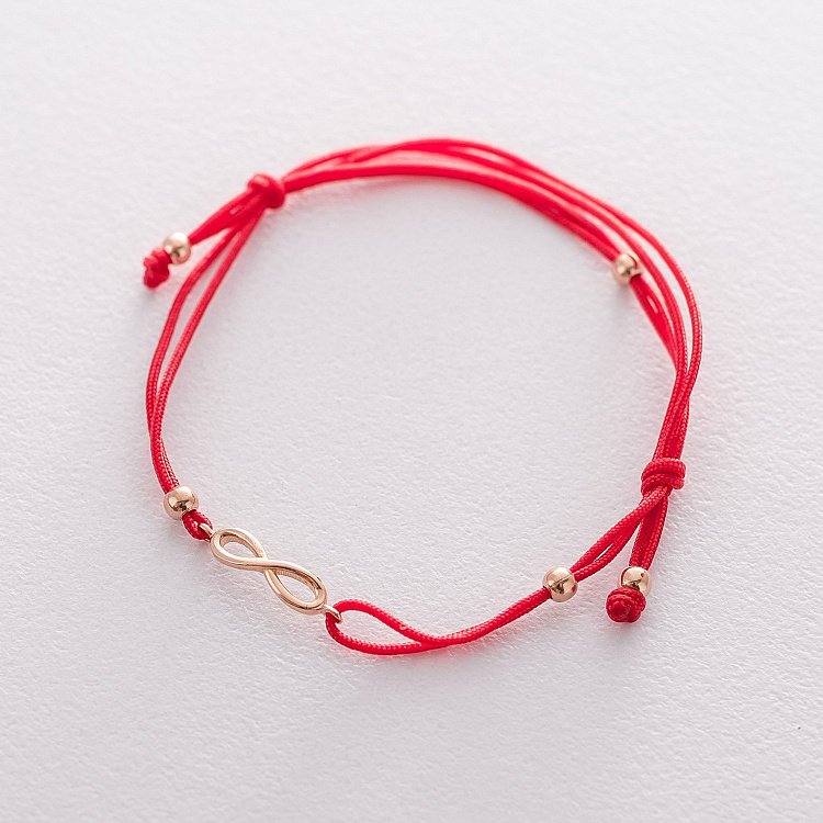 Браслет с красной нитью, знак - "Бесконечность" б02847 от ювелирного магазина Оникс