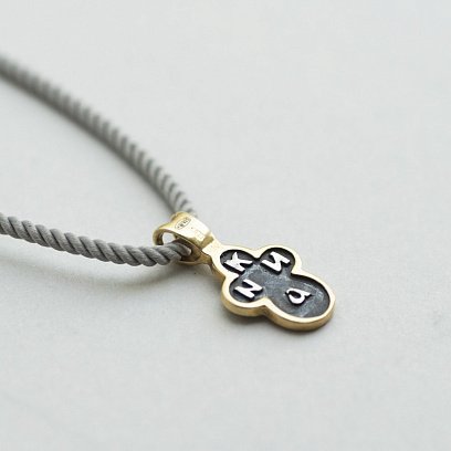 Серебряный крестик православный с позолотой 131768 №7