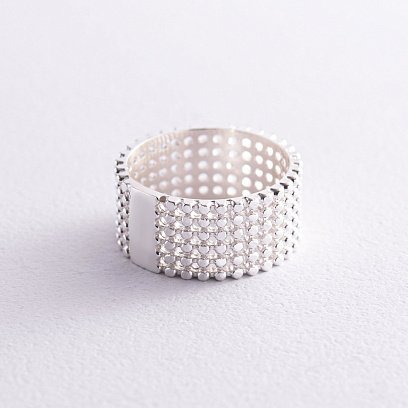Серебряное кольцо "Рейчел" с шариками 112661 №8