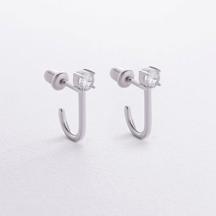 Срібні сережки - пусети "Rita" з фіанітами 7241 від ювелірного магазину Онікс