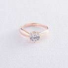 Помолвочное кольцо в красном золоте (фианит) к06605 от ювелирного магазина Оникс