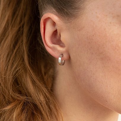 Золотые серьги - пусеты "Love" с07445 №2