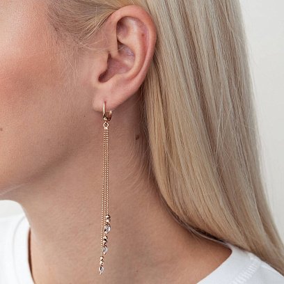 Золоті сережки з фіанітами с04567 №2