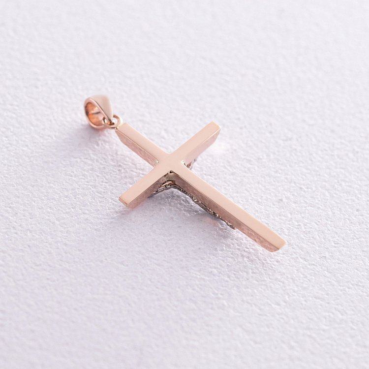 Золотой крестик с распятием п03729 от ювелирного магазина Оникс - 2