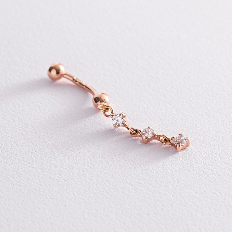 Золотий пірсинг (фіаніти) пир00055 від ювелірного магазину Онікс - 1