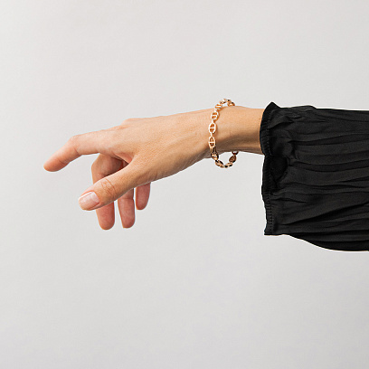 Жесткий браслет "Helen" в красном золоте б05756 №6