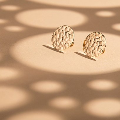 Серьги - пусеты "Теона" в желтом золоте с07803 №4