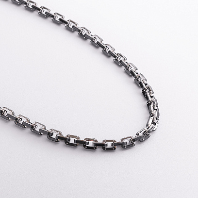 Чоловічий срібний ланцюжок (кераміка, фіаніти) 1728