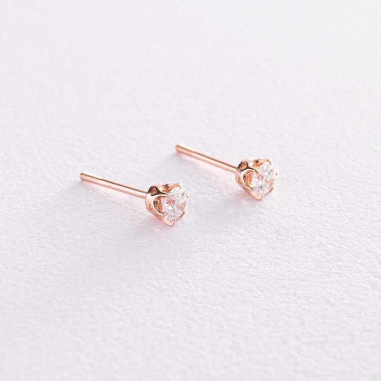 Золоті сережки - пусети з діамантами сб0397 від ювелірного магазину Онікс