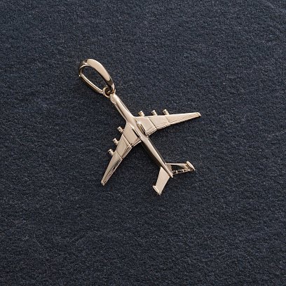 Кулон "Літак" у жовтому золоті п03862 №2
