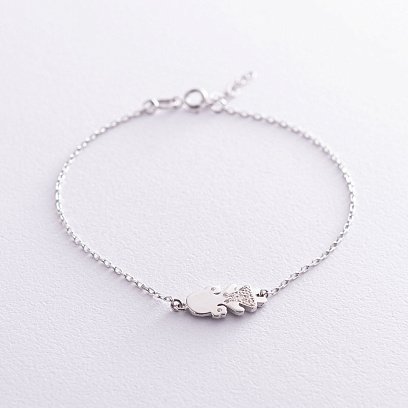 Золотий браслет "Дівчинка" з фіанітами б02551