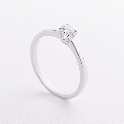 Заручальна золота каблучка з діамантом кб0692м