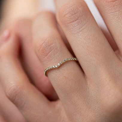 Каблучка "Особлива" з фіанітами (жовте золото) к07467 №4