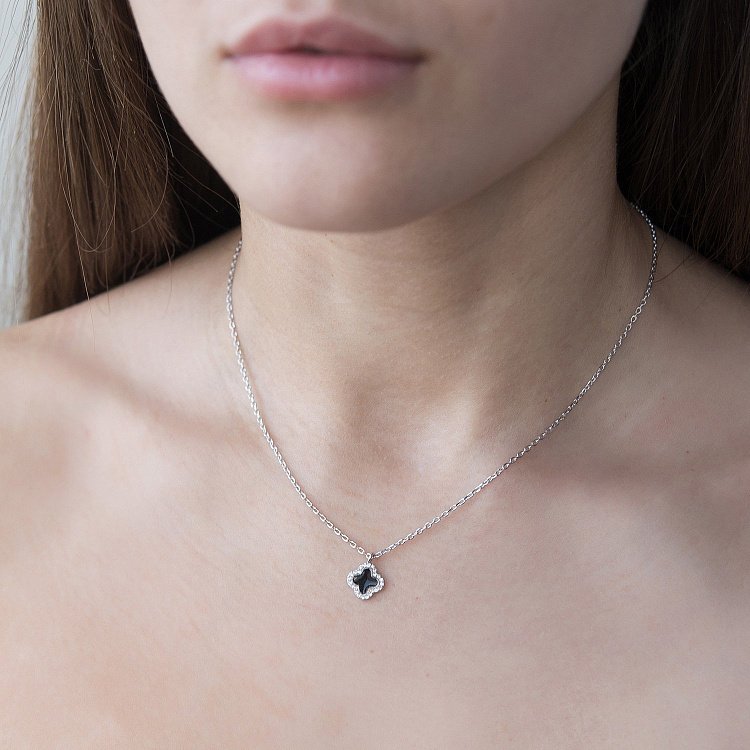 Срібне кольє "Конюшина" 18918 від ювелірного магазину Онікс - 1