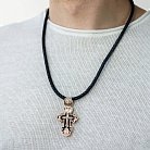 Мужской православный крест "Распятие. Спаси и Сохрани" из эбенового дерева и золота 1003 от ювелирного магазина Оникс - 4
