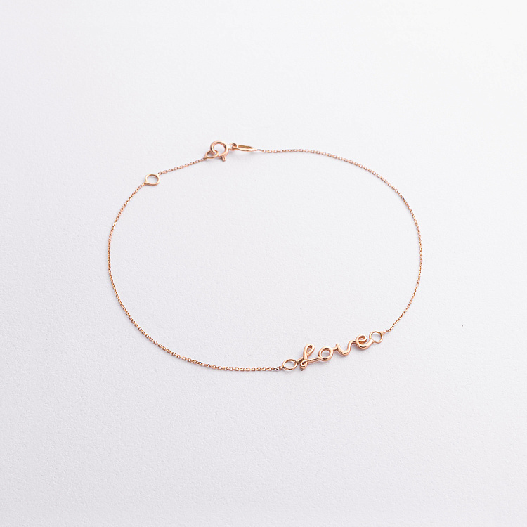 Браслет "Love" в красном золоте на ногу б04172 Браслет "Love" в красном золоте на ногу б04172 от ювелирного магазина Оникс