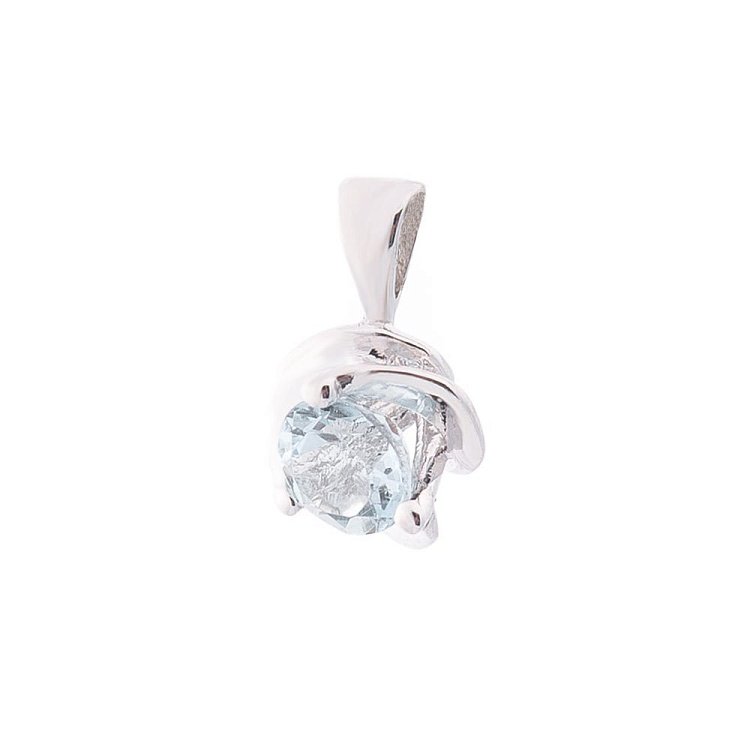 Золотая подвеска с голубым топазом п03179 от ювелирного магазина Оникс