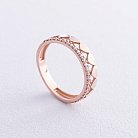 Золотое кольцо "Сердечки" с фианитами к07044 от ювелирного магазина Оникс - 2