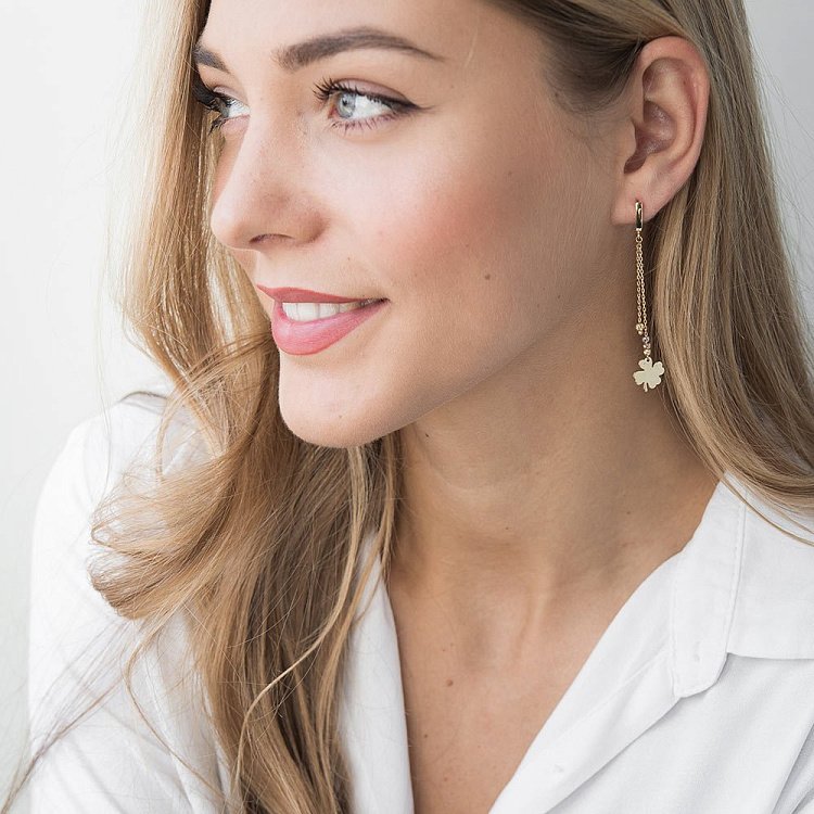 Золоті сережки "Конюшина" с05628 від ювелірного магазину Онікс - 2