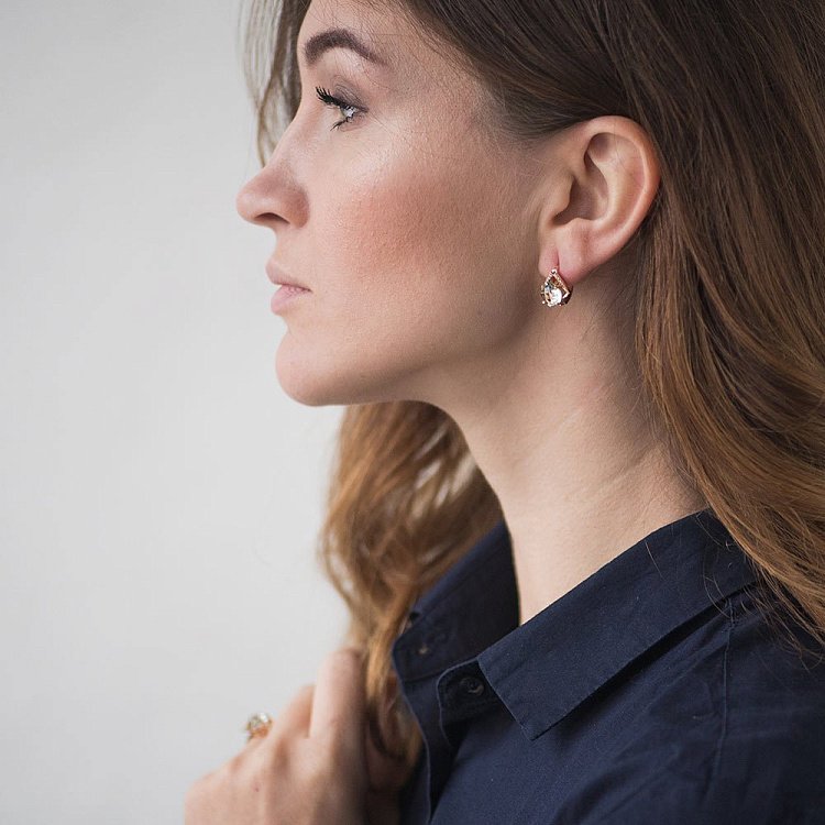 Золоті сережки з аметистом і фіанітами 14050400 від ювелірного магазину Онікс - 4