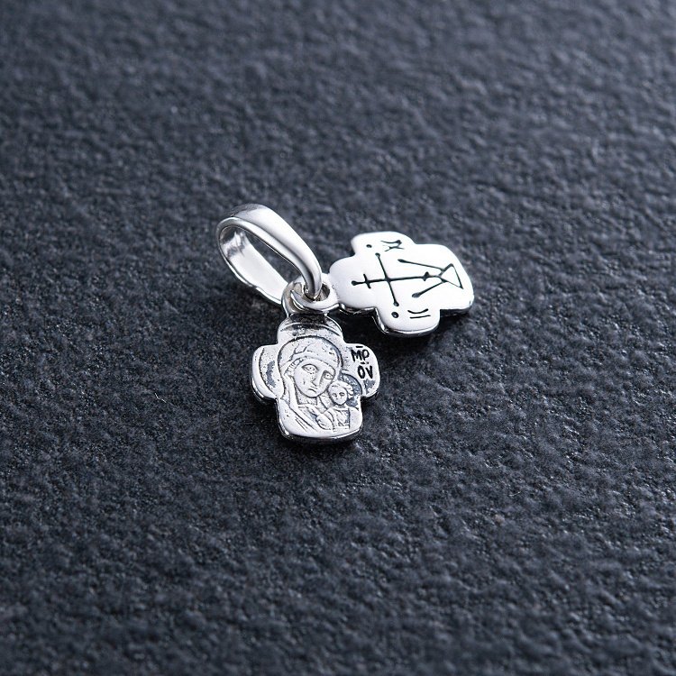 Серебряная ладанка с Божьей Матерью (чернение) 132884 от ювелирного магазина Оникс