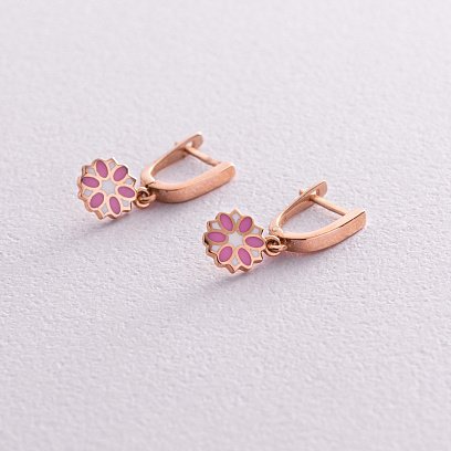 Детские золотые серьги "Цветочек" с04796р