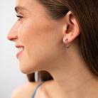 Золотые серьги - пусеты "Kelly" (черные фианиты) с09567 от ювелирного магазина Оникс - 3