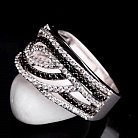 Женское кольцо из белого золота с фианитами к02570 от ювелирного магазина Оникс