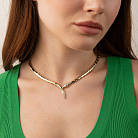 Колье "Змея" в желтом золоте (фианиты) кол02629 от ювелирного магазина Оникс - 1