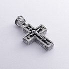 Чоловічий срібний православний хрест "Розп'яття" з оніксом 1070о от ювелирного магазина Оникс - 4